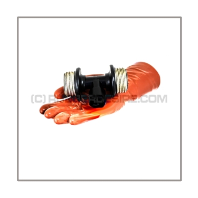 Gasmask-t-joint T-MEDI-C1-OCC with gasmask-thread 2 x male and 22 mm mediport male without breathing reduction vent